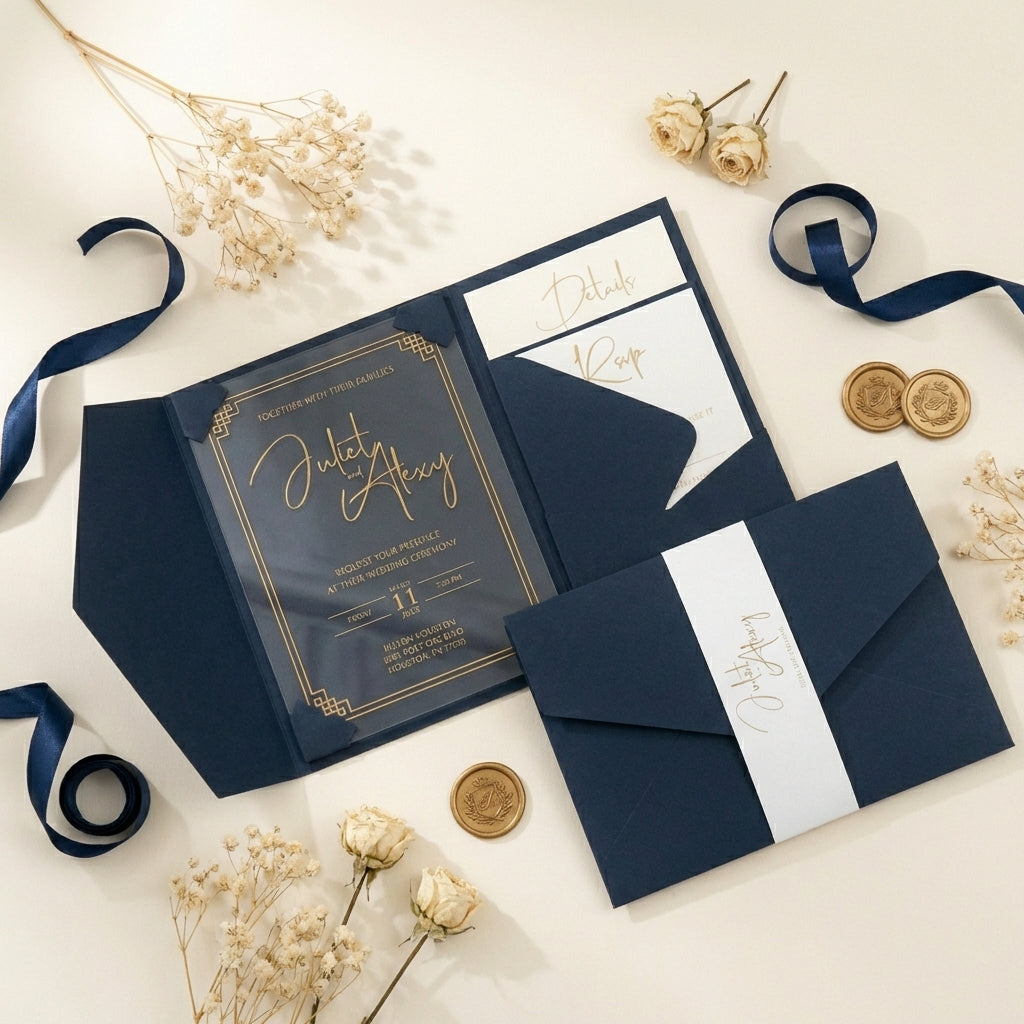 Celeste - Lacivert Akrilik Davet Seti