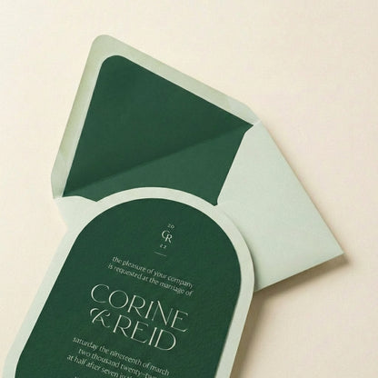 Verdant Aura - Zümrüt Dokunuşlu Davetiye Seti