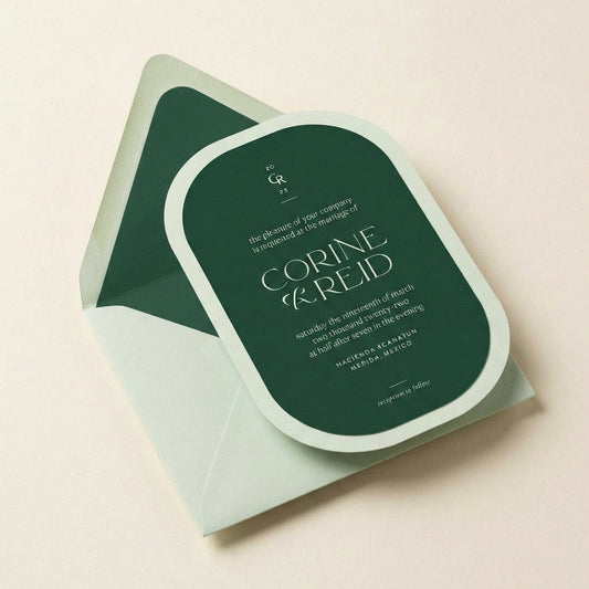 Verdant Aura - Zümrüt Dokunuşlu Davetiye Seti