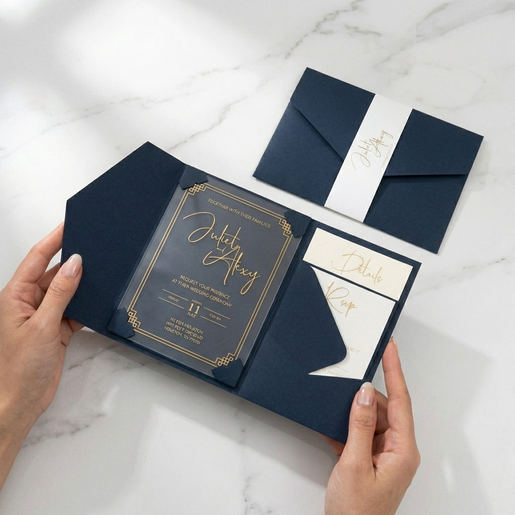 Celeste - Lacivert Akrilik Davet Seti